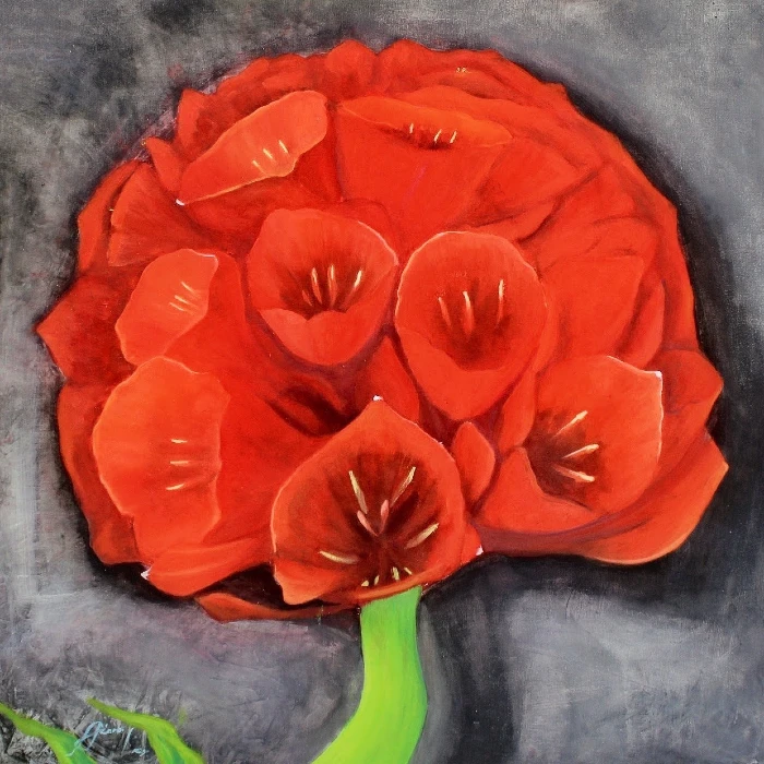 GARRA DE LEON.Oleo .pintura perdida