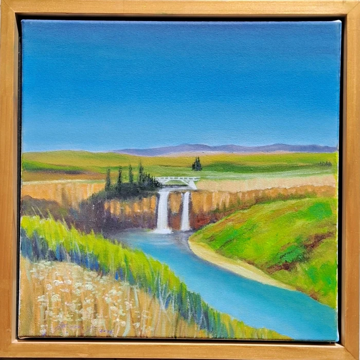 Oleo 40x40 c marco El salto Coyhaique año 2025